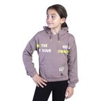 Toontoy Kız Çocuk Kapüşolu Kanguru Cepli Baskılı Sweatshirt Kahverengi 10 YAŞ