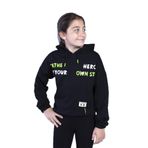 Toontoy Kız Çocuk Kapüşolu Kanguru Cepli Baskılı Sweatshirt Siyah 14 YAŞ