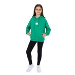 Toontoy Kız Çocuk Kapüşonlu Armalı Taytlı Takım Çimen Yeşili 8-9 YAŞ