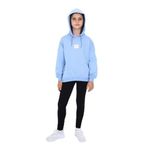 Toontoy Kız Çocuk Kapüşonlu Armalı Taytlı Takım Mavi 10-11 YAŞ
