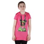 Toontoy Kız Çocuk Kapüşonlu Baskılı Tişört Fuşya 8 YAŞ