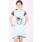 Toontoy Kız Çocuk Kapüşonlu Cepli Elbise - 6 Yaş - Yeşil