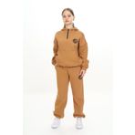 Toontoy Kız Çocuk Kapüşonlu Eşofman Takım Kahverengi 8-9 YAŞ