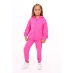 Toontoy Kız Çocuk Kapüşonlu Fermuarlı Baskılı Eşofman Takım Orkide 2 YAŞ
