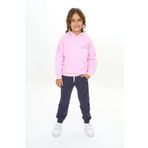 Toontoy Kız Çocuk Kapüşonlu Göğsü Yazı Baskılı Eşofman Takım Açık Pembe 2 YAŞ