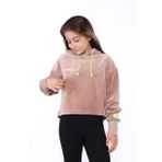 Toontoy Kız Çocuk Kapüşonlu Kadife Sweatshirt