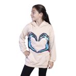 Toontoy Kız Çocuk Kapüşonlu Kanguru Cepli Baskılı Sweatshirt Pudra 8 YAŞ