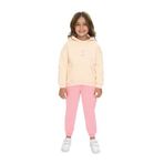 Toontoy Kız Çocuk Kapüşonlu Kanguru Cepli Nakışlı Eşofman Takım Pembe 4 YAŞ