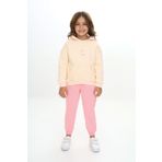 Toontoy Kız Çocuk Kapüşonlu Kanguru Cepli Nakışlı Eşofman Takım Pembe 6 YAŞ