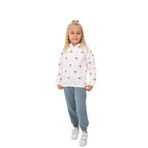 Toontoy Kız Çocuk Kapüşonlu Komple Lale Baskılı Eşofman Takım Mavi 4 YAŞ