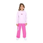 Toontoy Kız Çocuk Kapüşonlu Önü Yazı Baskılı Eşofman Takım Açık Lila 2 YAŞ