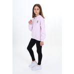 Toontoy Kız Çocuk Kapüşonlu Sportıve S Baskılı Taytlı Takım Açık Lila 6-7 YAŞ