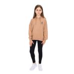 Toontoy Kız Çocuk Kapüşonlu Sportıve S Baskılı Taytlı Takım Kahverengi 12-13 YAŞ