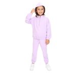 Toontoy Kız Çocuk Kapüşonlu Yarım Fermuar Detaylı Eşofman Takım Lila 2 YAŞ