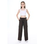 Toontoy Kız Çocuk Kargo Cepli Pantolon Vizon 6-7 YAŞ