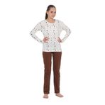 TOONTOY Kız Çocuk Karma Baskılı Pijama Takım, 8-9 Yaş, 24896, Kahve, Kız Çocuklar