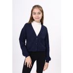 Toontoy Kız Çocuk Kaşkorse Detaylı Düğmeli Okul Hırka Lacivert 6-7 YAŞ