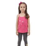 Toontoy Kız Çocuk Kedi Baskılı Atlet Fuşya