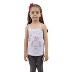 Toontoy Kız Çocuk Kedi Baskılı Atlet Gri Melanj