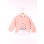 Toontoy Kız Çocuk Kedi Baskılı Sweatshirt