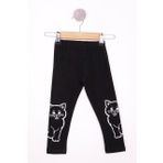 Toontoy Kız Çocuk Kedi Nakışlı Tayt
