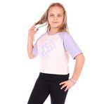 TOONTOY Kız Çocuk Keep On Smiling Yazılı Papatya Baskılı Tişört, 10-11 Yaş, 22286, Mavi, Kız çocuk
