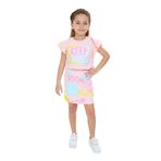 Toontoy Kız Çocuk Keep Smıle Baskılı Etekli Takım Pudra 3 YAŞ