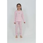Toontoy Kız Çocuk Kelebek Baskılı Pijama Takım - Açık Pembe - 2 Yaş