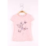 Toontoy Kız Çocuk Kelebek Taş Baskılı T-Shirt Pembe Melanj 3 YAŞ