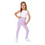 Toontoy Kız Çocuk Kirpi Baskılı Tayt Lila 4 YAŞ