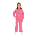 Toontoy Kız Çocuk Kol Büzgülü Lale Baskılı Eşofman Takım Fuşya 3 YAŞ