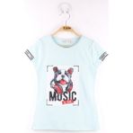 Toontoy Kız Çocuk Kol Kulaklıklı Köpek Baskılı T-Shirt - 5 Yaş - Yeşil
