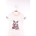 Toontoy Kız Çocuk Kol Kulaklıklı Köpek Baskılı T-Shirt - 6 Yaş - Pudra