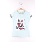 Toontoy Kız Çocuk Kol Kulaklıklı Köpek Baskılı Tişört Mint Yeşili 3 YAŞ