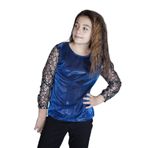 Toontoy Kız Çocuk Kolları Yıldızlı Tişört Saks 14 YAŞ