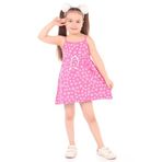 Toontoy Kız Çocuk Komple Baskılı Elbise Fuşya 5 YAŞ