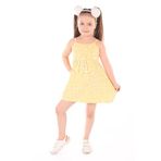 Toontoy Kız Çocuk Komple Baskılı Elbise Sarı 5 YAŞ