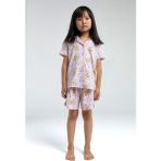Toontoy Kız Çocuk Komple Baskılı Şortlu Pijama Takım - Pembe - 6 - 7 Yaş