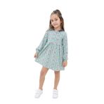 TOONTOY Kız Çocuk Komple Desenli Elbise, 7 Yaş, 22496, Yeşil, Kız Çocuklar