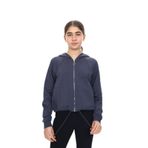 Toontoy Kız Çocuk Komple Kalp Baskılı Kapüşonlu Hırka Füme 13-14 YAŞ
