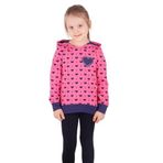 TOONTOY Kız Çocuk Komple Kalp Desenli Sweatshirt, 5 Yaş, 16204-, Fuşya, kız-çocuk