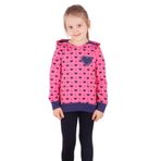 TOONTOY Kız Çocuk Komple Kalp Desenli Sweatshirt, 7 Yaş, 16204-, Fuşya, kız-çocuk