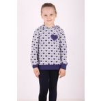 Toontoy Kız Çocuk Komple Kalp Desenli Sweatshirt Gri Melanj 6 YAŞ