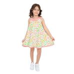 Toontoy Kız Çocuk Komple Renkli Baskılı Elbise Koyu Pudra 5 YAŞ