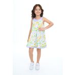Toontoy Kız Çocuk Komple Renkli Baskılı Elbise Mavi 7 YAŞ