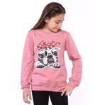 Toontoy Kız Çocuk Köpek Figür Baskılı Sweatshirt Gül Kurusu 6-7 YAŞ