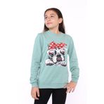 Toontoy Kız Çocuk Köpek Figür Baskılı Sweatshirt Yeşil 12-13 YAŞ