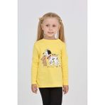 Toontoy Kız Çocuk Köpekli Ayı Baskılı Sweatshirt - 2 Yaş - Koyu Sarı
