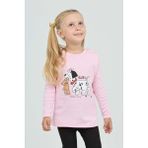 Toontoy Kız Çocuk Köpekli Ayı Baskılı Sweatshirt - 3 Yaş - Pembe