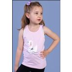 Toontoy Kız Çocuk Kuğu Baskılı Atlet Açık Pembe 5 YAŞ